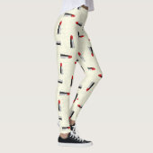 黄色い柄の赤い口紅 レギンス (右)