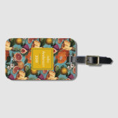 黄色い柑エレガント柑類のミントパターン ラゲッジタグ (正面横)