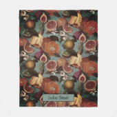 黄色い柑エレガント類のミカン フリースブランケット (正面)