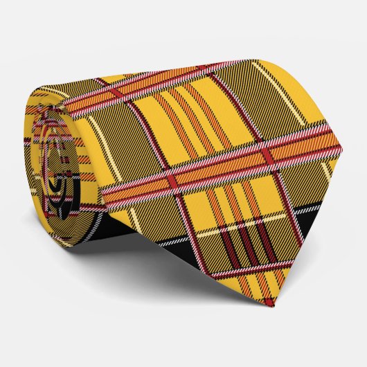 黄色い格子模様のネクタイ ネクタイ (ロール)