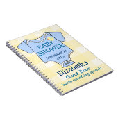 黄色い格子縞および青色児のシャワーの来客名簿 ノートブック (右側)