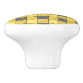 黄色い格子縞の点検の引出しのノブ セラミックノブ (側面)