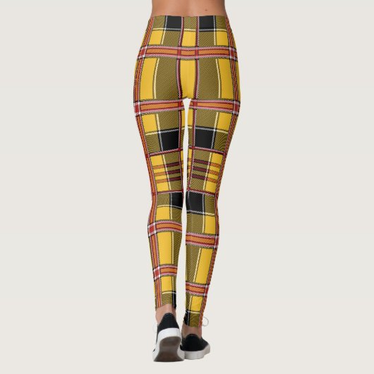 黄色い格子縞 レギンス (裏面)