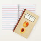 黄色い桃と半分の組成パーソナライズされた物 ノートブック (内側)