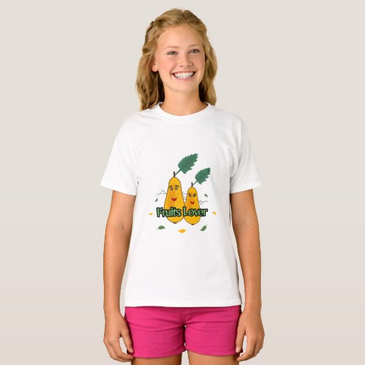 黄色い梨のカップル Tシャツ (正面フル)