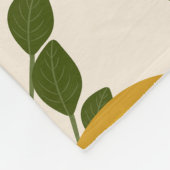 黄色い梨の葉白い背景 フリースブランケット (角)