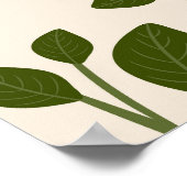 黄色い梨の葉白い背景 ポスター (角)