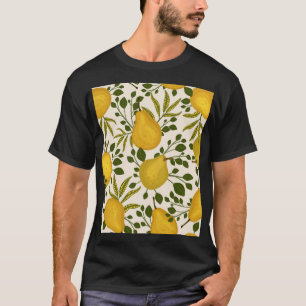 黄色い梨の葉白い背景 Tシャツ