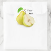 黄色い梨を切る ラウンドシール (バッグ)