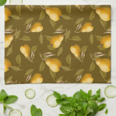 黄色い梨 キッチンタオル (折り畳み)