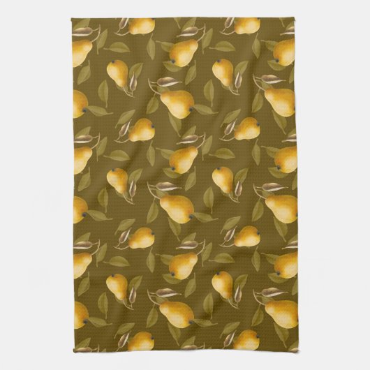 黄色い梨 キッチンタオル (縦)
