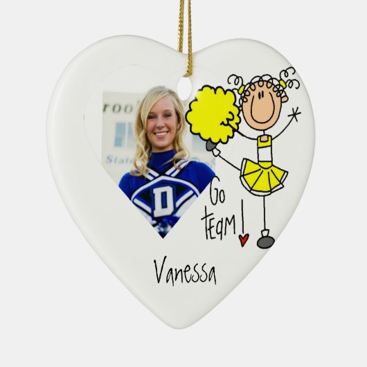 黄色い棒の姿のチアリーティングのオーナメント セラミックオーナメント (右)