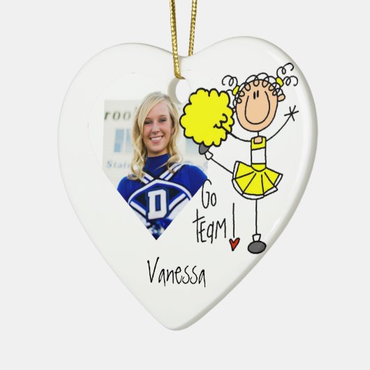 黄色い棒の姿のチアリーティングのオーナメント セラミックオーナメント (左)