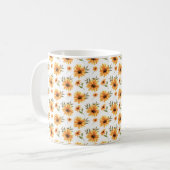 黄色い植物性ひまわり緑の贈り物 コーヒーマグカップ (正面左)