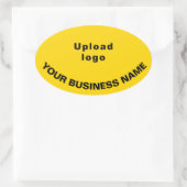 黄色い楕円ステッカーの会社名とロゴ 楕円形シール (バッグ)