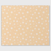 黄色い模様の白い花 ラッピングペーパー (フラット)