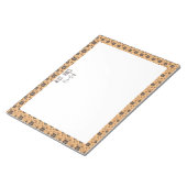 黄色い模様茶色の天然花 ノートパッド (アングル)