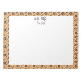 黄色い模様茶色の天然花 ノートパッド (正面)