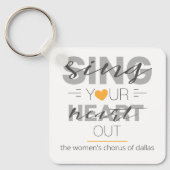 黄色い歌をハート キーホルダー (正面)