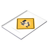 黄色い残存物の警告標識のノート ノートブック (左側)