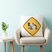 黄色い残存物の警告標識の装飾用クッション クッション (椅子)