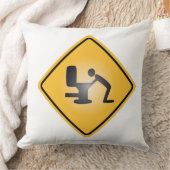 黄色い残存物の警告標識の装飾用クッション クッション (ブランケット)