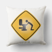 黄色い残存物の警告標識の装飾用クッション クッション (裏面)