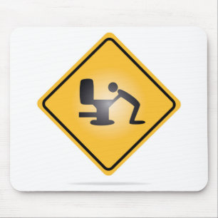 黄色い残存物の警告標識のmousepad マウスパッド