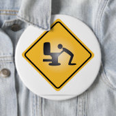 黄色い残存物の警告標識ボタン 缶バッジ (インサイチュ)