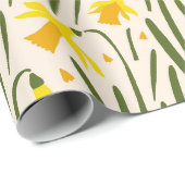黄色い水仙のラッピング紙 ラッピングペーパー (ロールコーナー)
