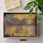 黄色い水仙の切り離し絵を描で可愛い子羊 薄葉紙 (ギフト)