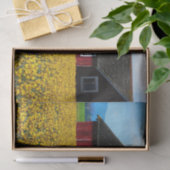 黄色い水仙の畑に隠れた赤い納屋 薄葉紙 (ギフト)