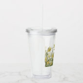 黄色い水仙の縁どパスティックなガラスフローラ アクリルタンブラー (右)