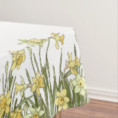 黄色い水仙の縁どフローラを持つテーブルクロス テーブルクロス (インサイチュ)
