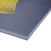 黄色い水仙の花フローラの絵を描水色 カッティングボード (角)