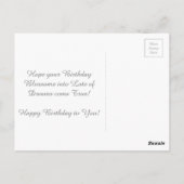 黄色い水仙の花フローラの絵を描水色 ポストカード (裏面)