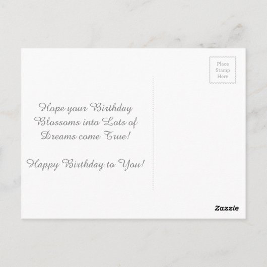 黄色い水仙の花フローラの絵を描水色 ポストカード (裏面)