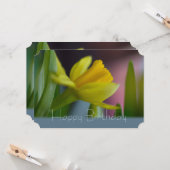 黄色い水仙の花CC0744ハッピーバースデー カード (正面/裏面インサイチュ)