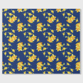 黄色い水仙オンブルー ラッピングペーパー (フラット)