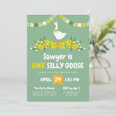 黄色い水仙 一羽のとんまなガチョウ 初めての誕生日 招待状 (スタンド正面)