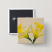 黄色い水仙 缶バッジ (正面&裏面)