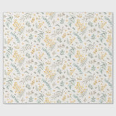 黄色い水彩画のオーストラリアの編み枝細工のユーカリ ラッピングペーパー (フラット)