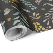 黄色い水彩画のオーストラリアの編み枝細工のユーカリ ラッピングペーパー (ロールコーナー)
