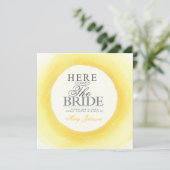 黄色い水彩画のブライダルシャワーのパーティーの招待 招待状 (スタンド正面)