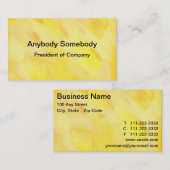 黄色い水彩画の洗浄名刺 名刺 (正面/裏面)