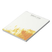 黄色い水彩風景樹状葉モノグラム ノートパッド (回転)