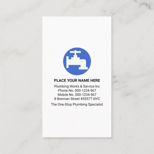 黄色い水栓の漏水式 名刺 (裏面)