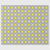 黄色い水玉模様および無人機 ラッピングペーパー (フラット)