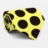 黄色い水玉模様のタイ ネクタイ (ロール)