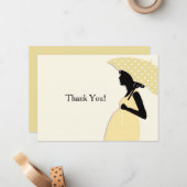 黄色い水玉模様の傘はNotecard感謝していしています ノートカード (正面/裏面インサイチュ)